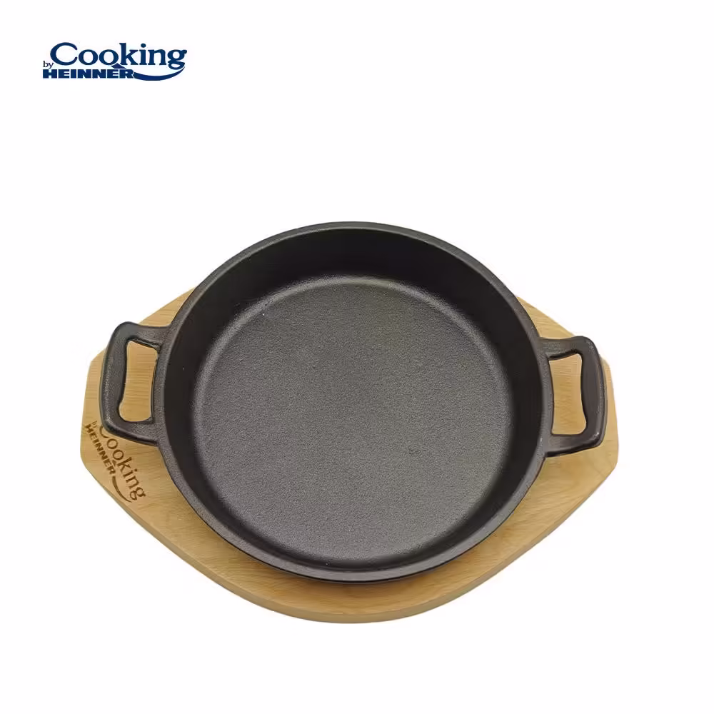 TIGAIE SERVIRE FONTA PURA CU SUPORT DE LEMN DIA 20 CM, COOKING BY HEINNER