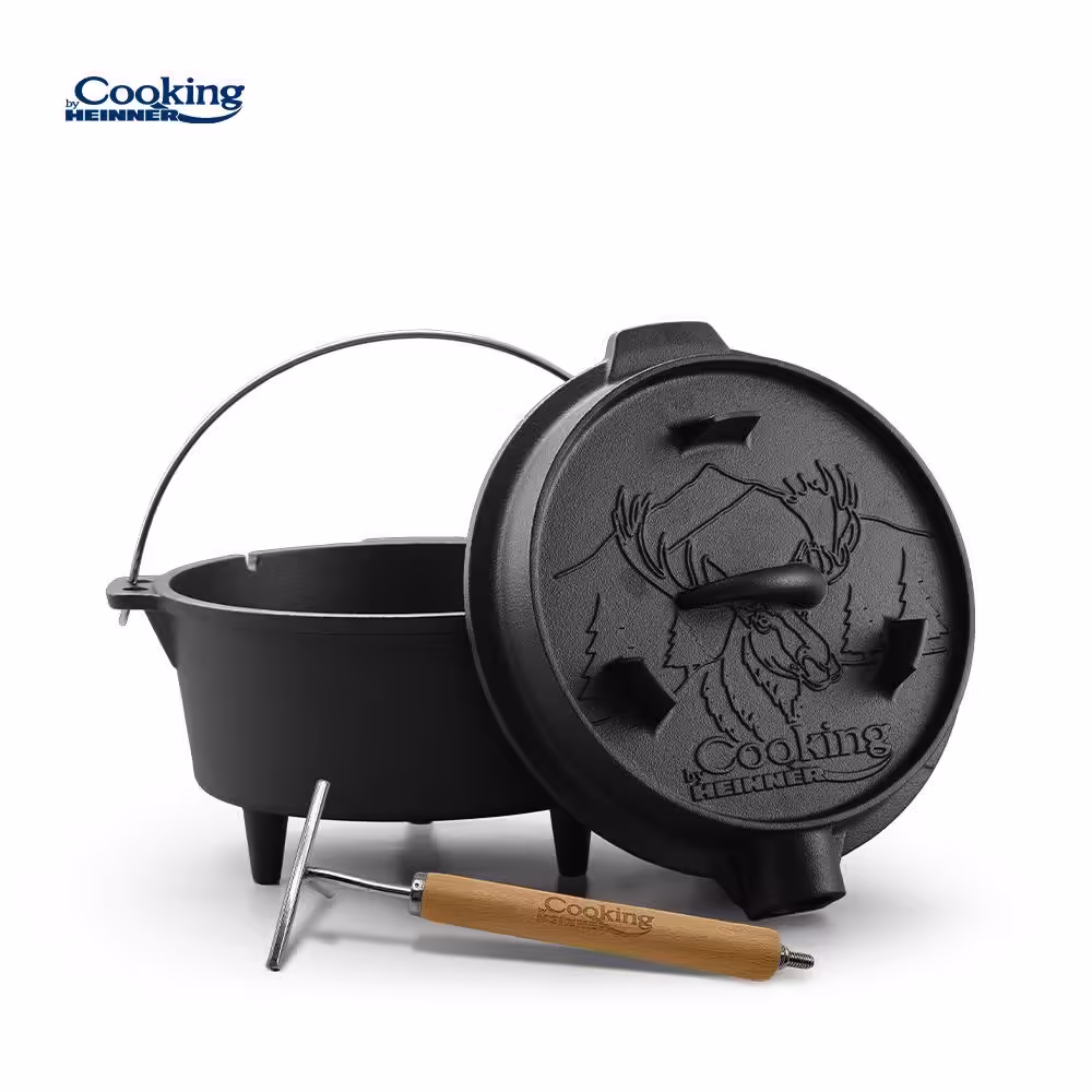 Ceaun fonta pura Heinner 12L cu capac diametru 37cm Nature Cooking