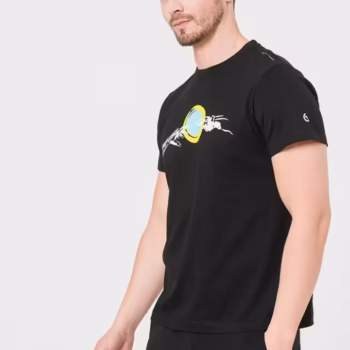 Tricou Casual Barbati Negru XL Maneca Bicicleta