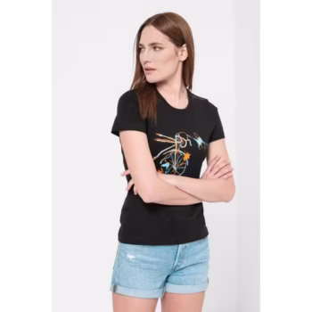 Tricou Casual Femei Bicicleta Negru XS