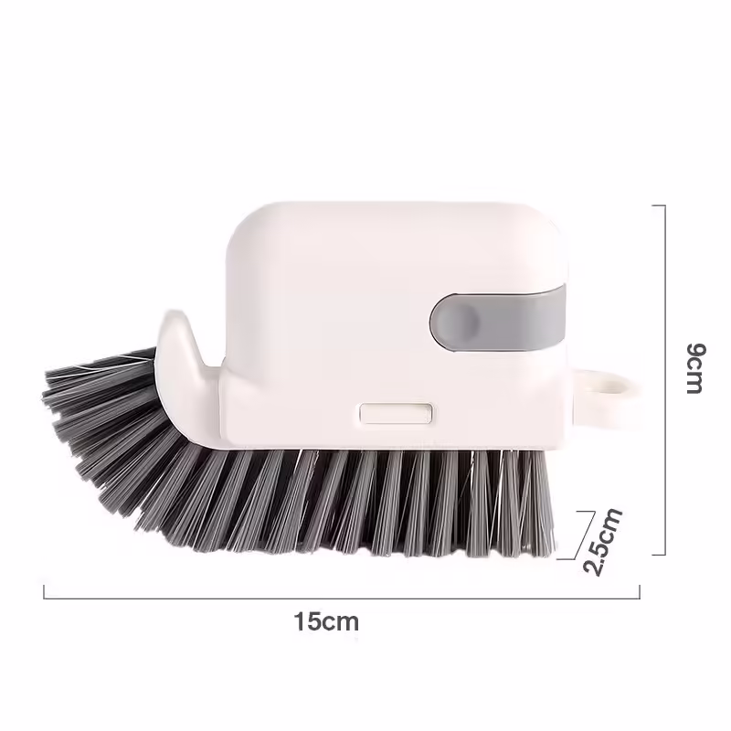 Perie Multifunctionala 3 in 1 de Curatare, pentru Bucatarie, Vesela, Geamuri, Cap Detasabil, 9x15x2.5 cm, Gri