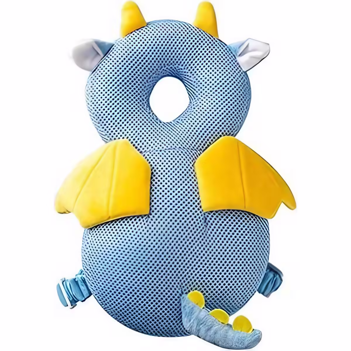 Perna tip Rucsac pentru Protectia Capului, Tetiera tip Dragon, pentru Bebelusi, Design tip Plasa, 33x6x19 cm, 180 g, Albastru