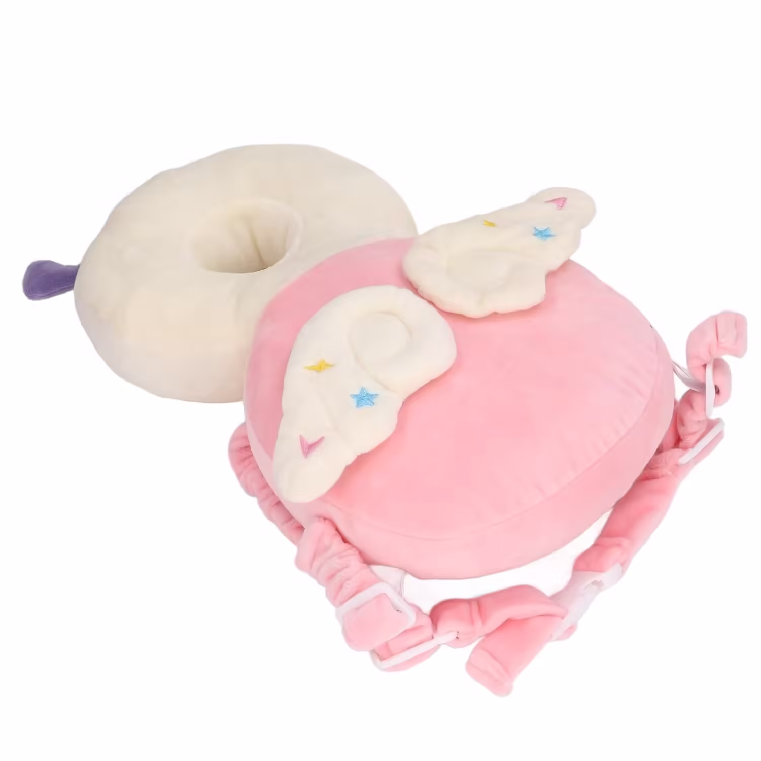 Perna tip Rucsac pentru Protectia Capului, Tetiera tip Insecta, pentru Bebelusi, 33x6x19 cm, 180 g, Roz