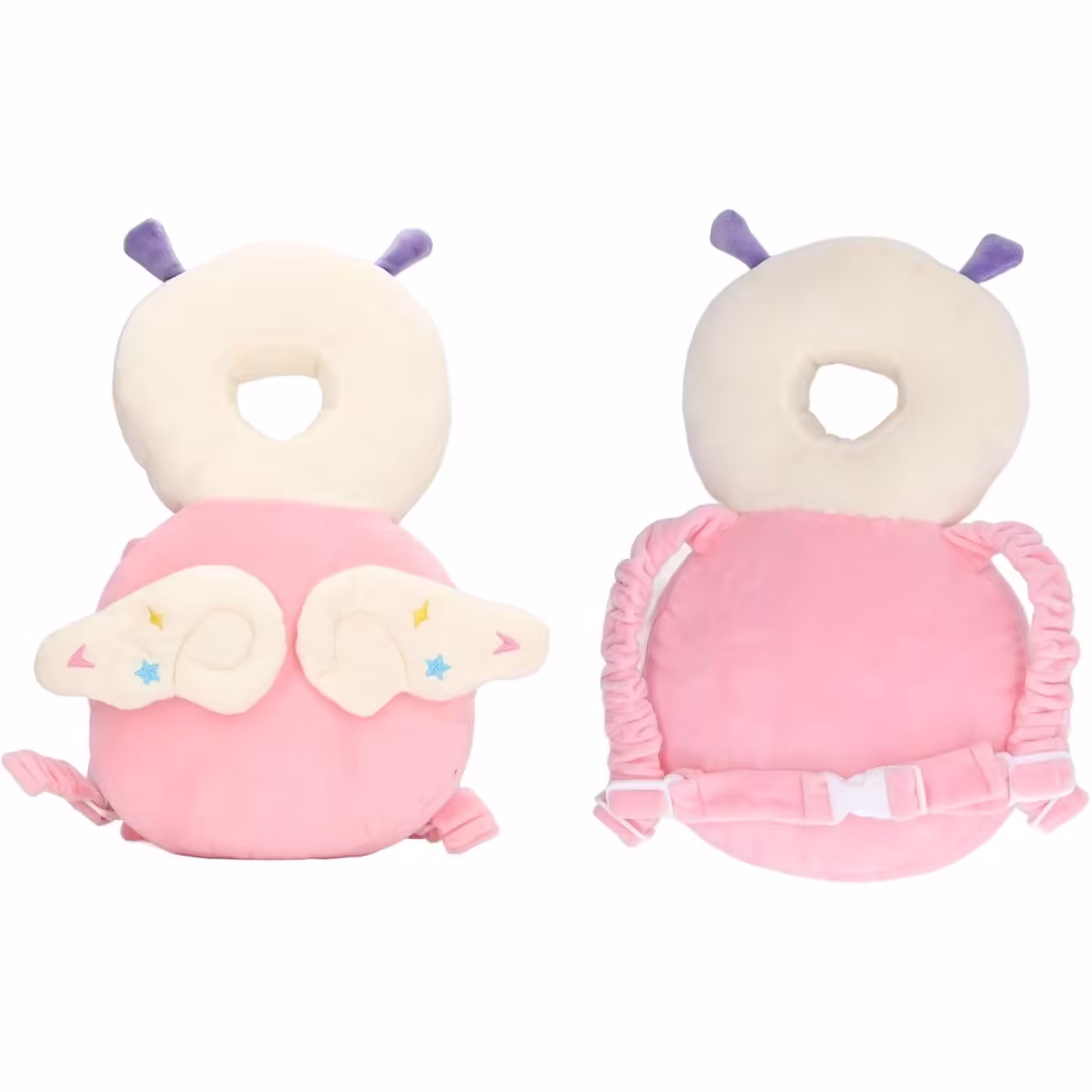 Perna tip Rucsac pentru Protectia Capului, Tetiera tip Insecta, pentru Bebelusi, 33x6x19 cm, 180 g, Roz