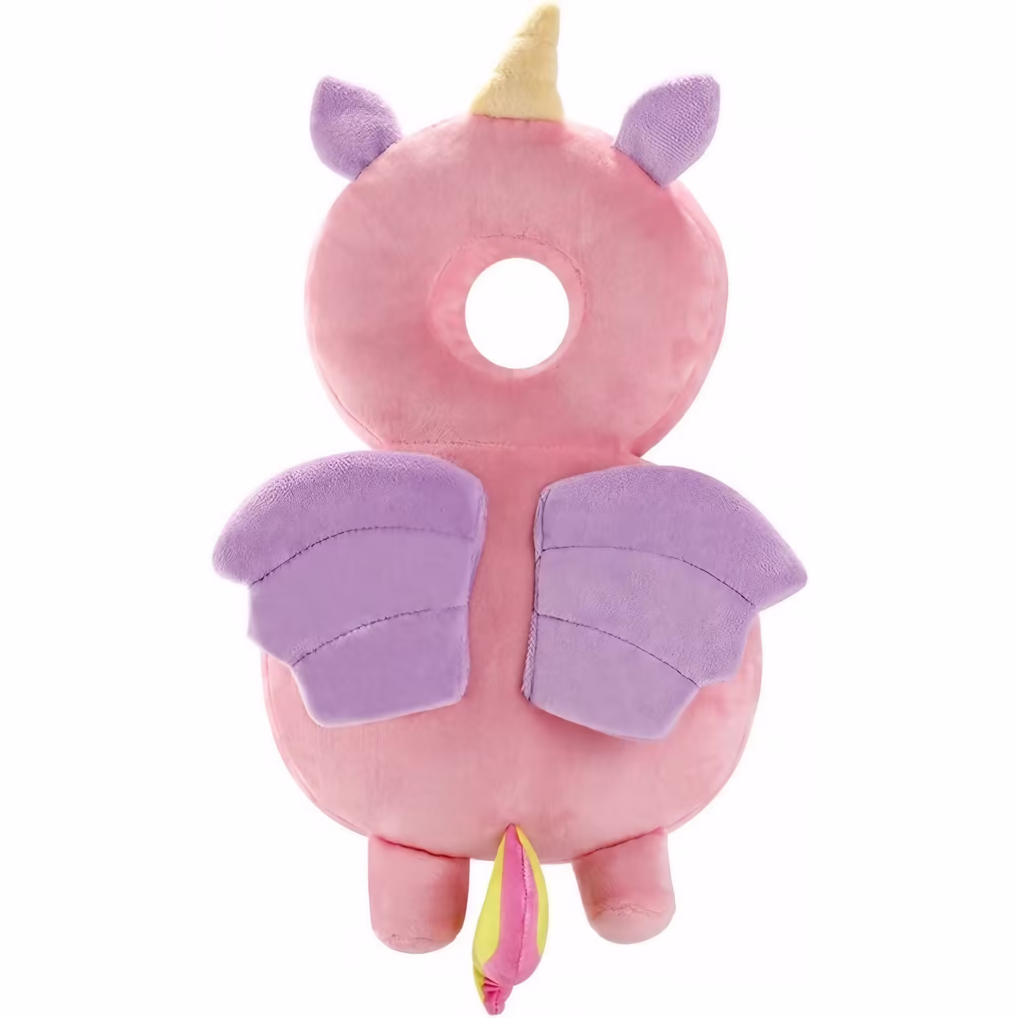 Perna tip Rucsac pentru Protectia Capului, Tetiera tip Unicorn, pentru Bebelusi, 33x6x19 cm, 180 g, Roz