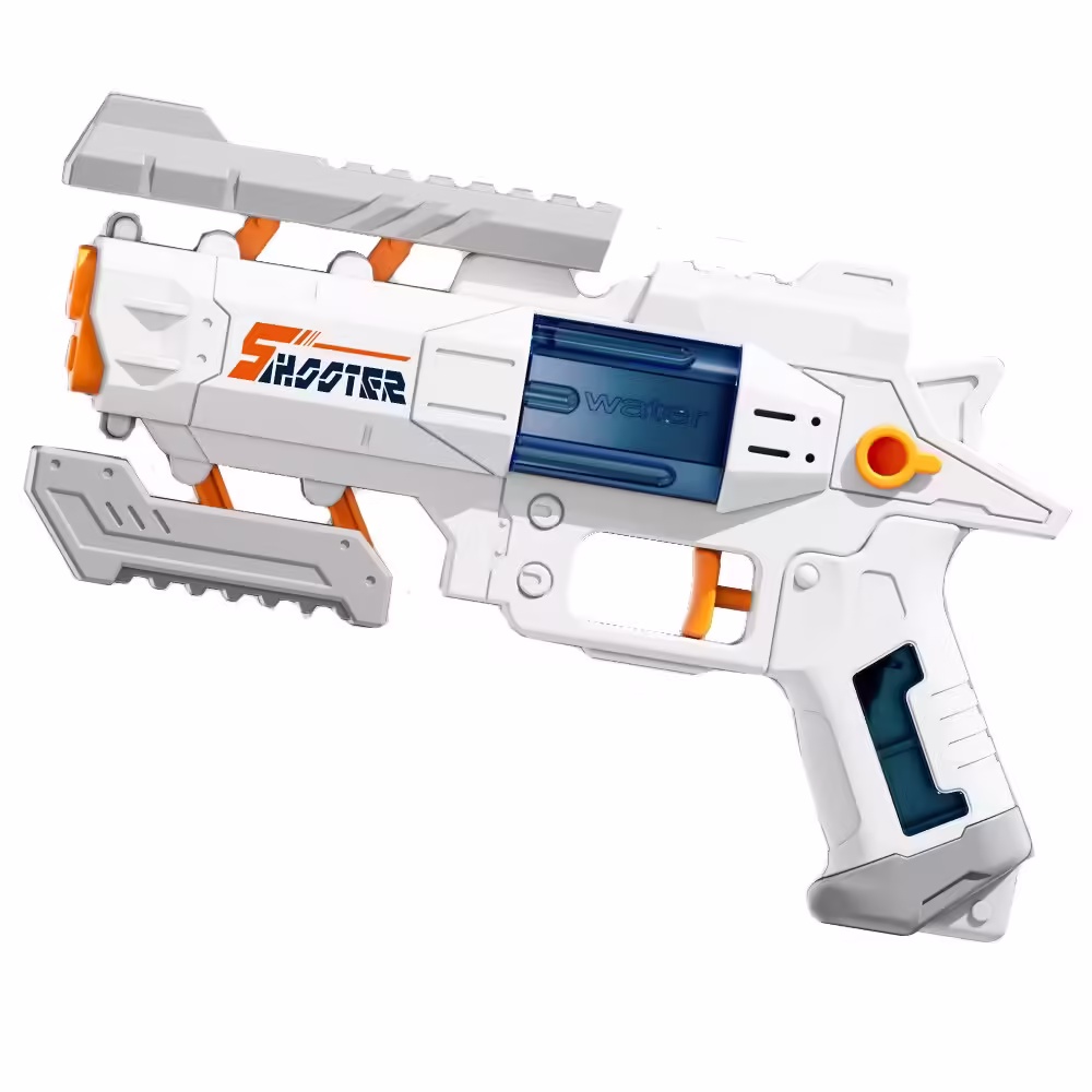 Pistol Manual cu Apa, Jucarie Pistol cu Apa Sigur Pentru Copii, Design Nou S-Shooter Atractiv, 23 x 14.5 cm, Alb