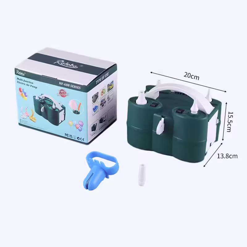 Pompa Electrica de Umflat Baloane, cu Doua Iesiri, 220V, Putere 600W, Accesorii petrecere, Verde