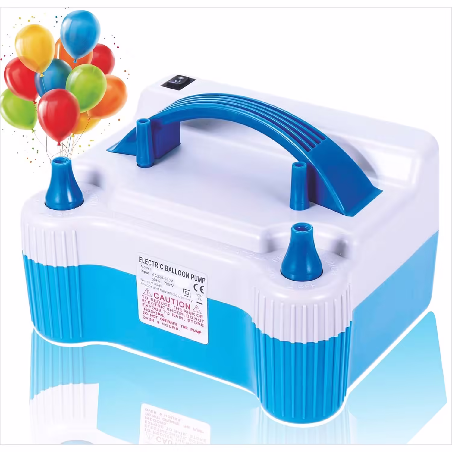 Pompa Electrica Pentru Umflat Baloane, 700 W, Doua Capete de Umflat, din Plastic, Albastru
