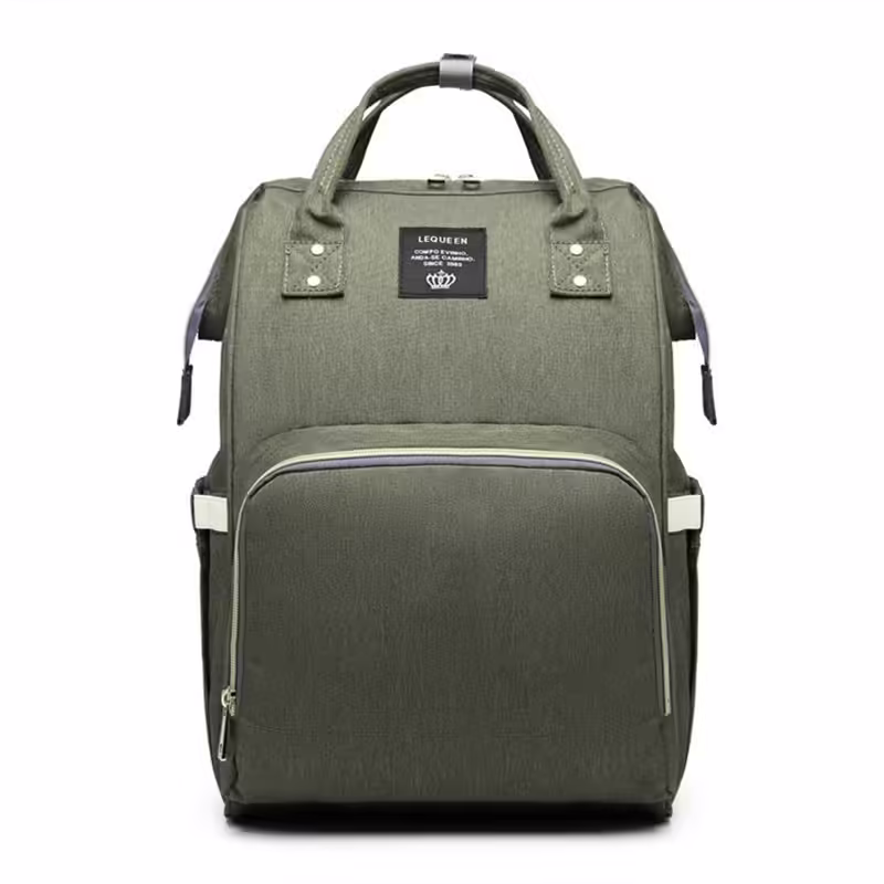 Rucsac Multifunctional pentru Mamici, din Panza Oxford, Compartimentare Multipla, Impermeabil, 43 x 18 x 26 cm, Verde Army