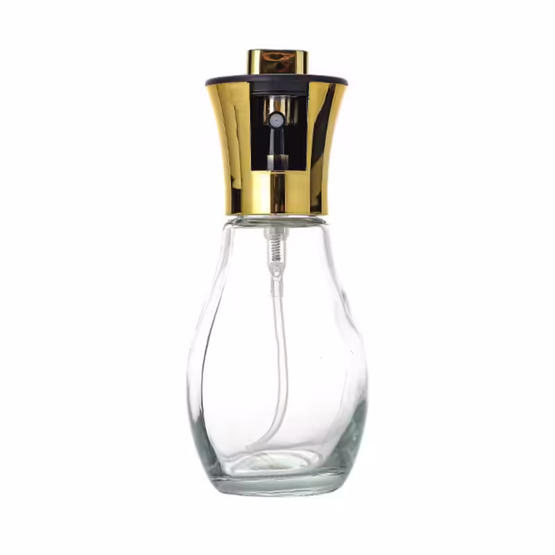 Sticla de ulei cu Pulverizator, Sticla pentru Lichide de Bucatarie, Otet, Sos, 16.7 x 5.2 cm, Volum 200 ml, Gold