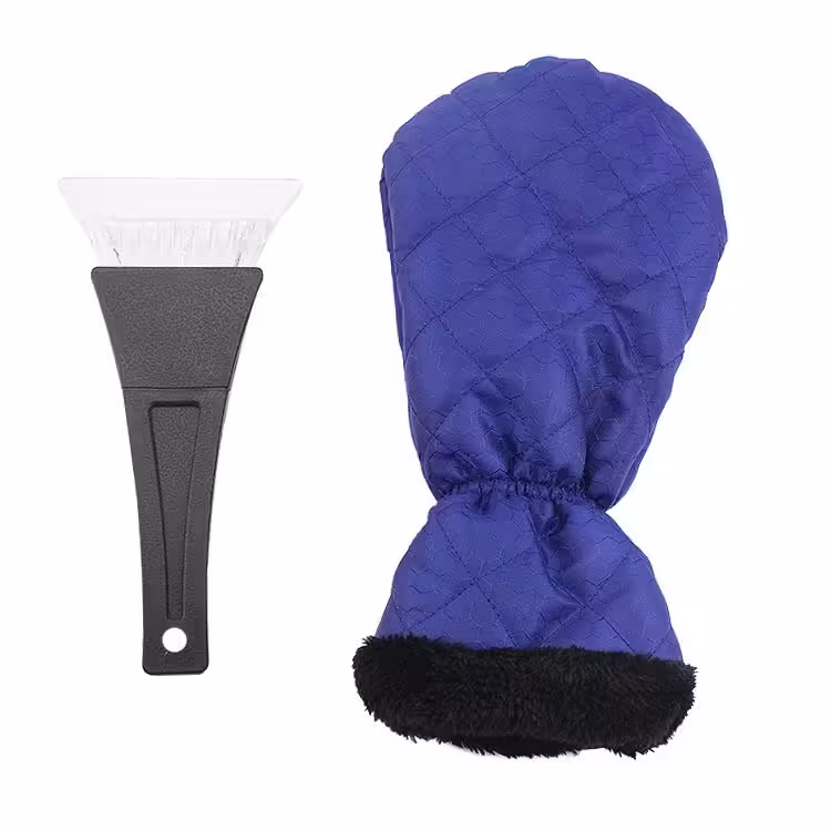 Set Manusa si Racleta pentru Zapada, Impermeabila, Izolatie de Bumbac, 31 x 15 cm, Albastru