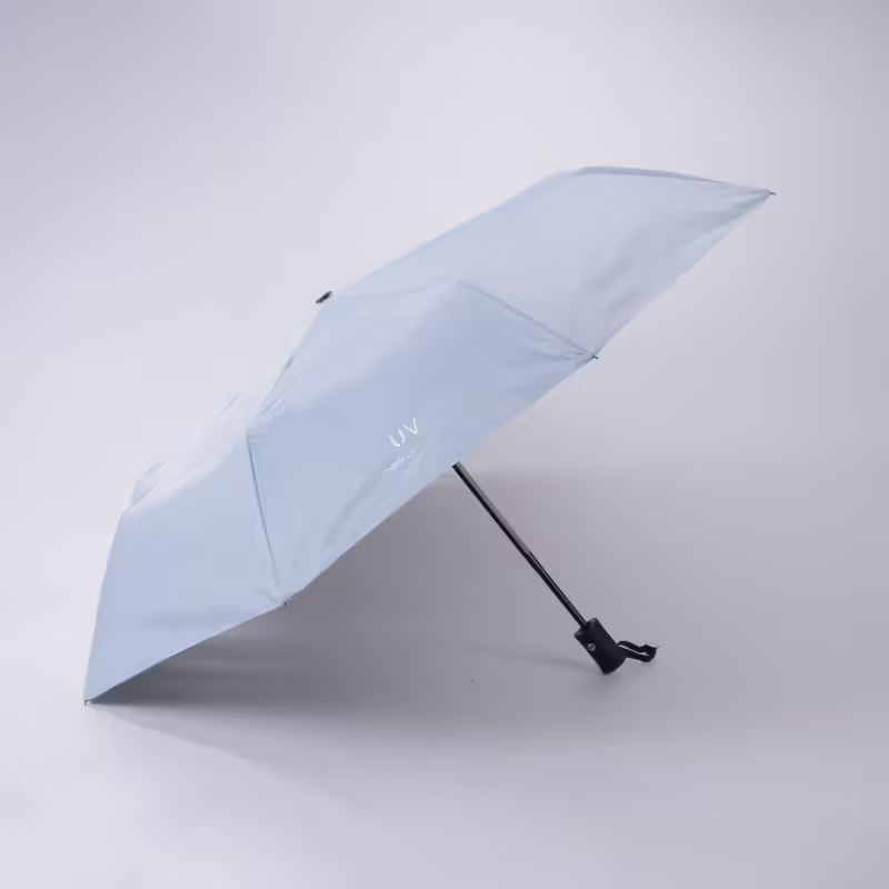 Umbrela, Protectie UV Soare, Protectie Ploaie, Pliabila, din Vinil si Otel, 96 x 67 cm, Albastru