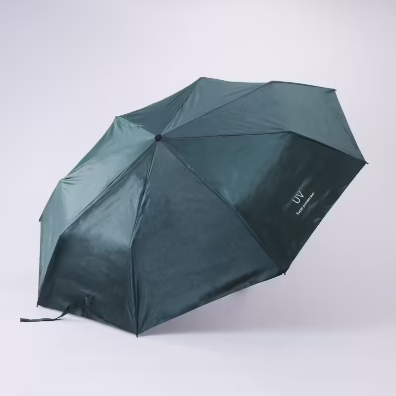 Umbrela, Protectie UV Soare, Protectie Ploaie, Pliabila, din Vinil si Otel, 96 x 67 cm, Verde