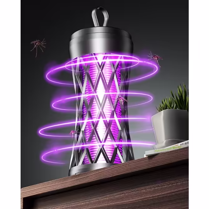 Lampa Anti-Insecte, Lumina UV, Electrica, Incarcare USB, 5V, 1A, Silentioasa, 12 x 6 m, Negru