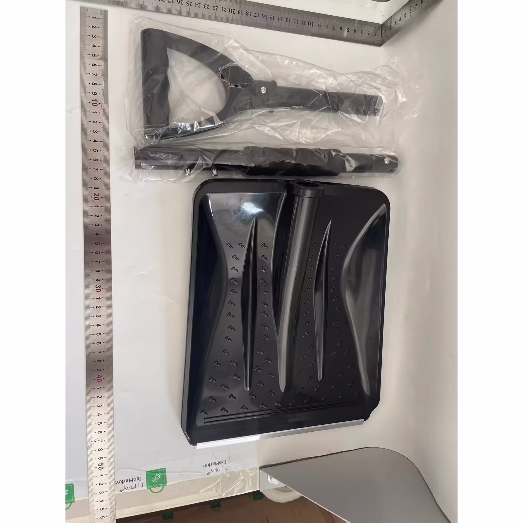 Lopata de Zapada, Multifunctionala, Demontabila, cu Maner Antiderapant, Aluminiu, Plastic, Solutia pentru Iarna, pentru Deszapezire, 80x11x25.7 cm, Neagra