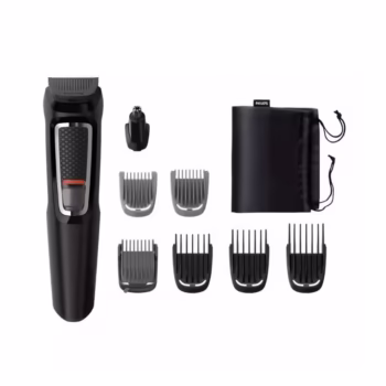 Aparat de tuns multifunctional PHILIPS 8 in 1 Multigroom Seria 3000 MG3730/15, Acumulator, 60 min autonomie, Negru, L x A x I (mm) 68x223x142