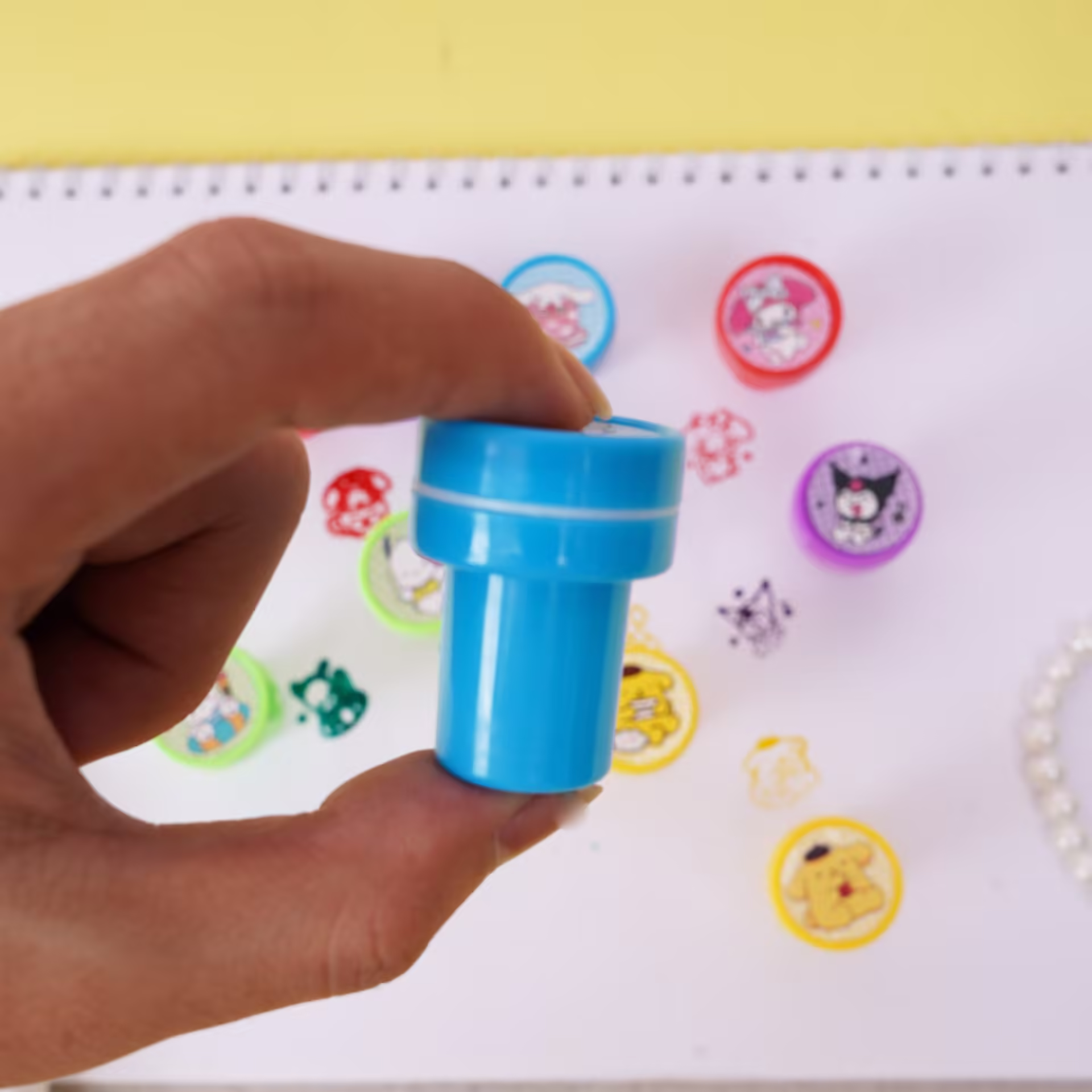 Set 10 Stampile, pentru Copii 4-6 Ani, Model Printese din Desene, 20 x 5 x 2 cm, Multicolor