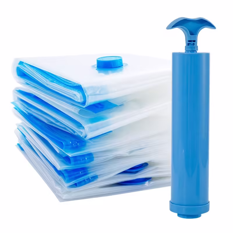 Set 9 Saci de Vidat Haine, Marimi Diferite, Vidare prin Vacuum, Reutilizabili, Impermeabili, Pompa Inclusa, Transparent