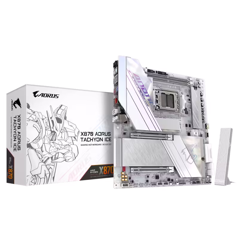 Placa de Baza GIGABYTE X870 AORUS ACHYON ICE AM5, 2x DDR5, 1x USB4, 1x HDMI, 1x Front HDMI, 1x PCIE x16, 3x M.2, 4x SATA 6GB/s, ATX