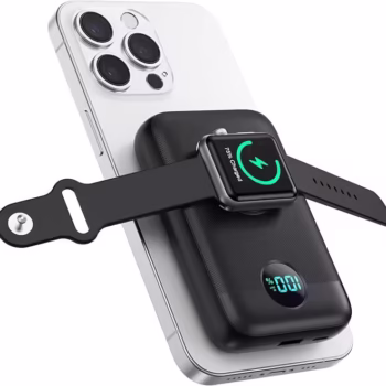 Baterie Externă Magnetică 10000 mAh 4-în-1 – Încărcare Rapidă și Wireless pentru iPhone & Apple Watch