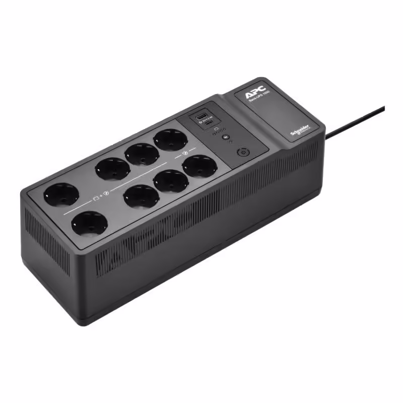 APC Back-UPS, 1050VA/600W Floor/Wall Mount, 230V, 8x Schuko CEE 7/3 outlets, USB Type A+C Port, User Replaceable Battery,RBC17, 3 ani reparaţii sau înlocuire pentru ţările din Uniunea Europeană