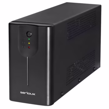 UPS Serioux Line Interactive 1500LI, Led, capacitate 1500VA/900W, 4 prize Schuko , baterie 12 V / 8.0 Ah × 2, timp mediu de functionare pe baterii 8 min – 50% sarcina, management USB/RJ45, software inclus