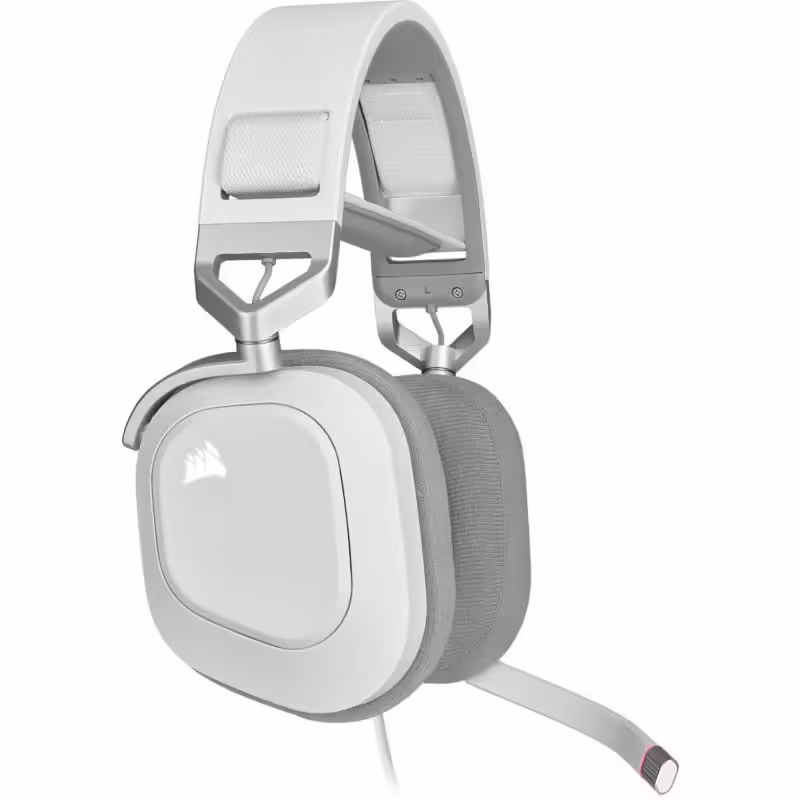 Casti cu microfon Corsair HS80 Surround 7.1, 20Hz – 40 kHz, 32ohm, 116db, driver 50mm, alb