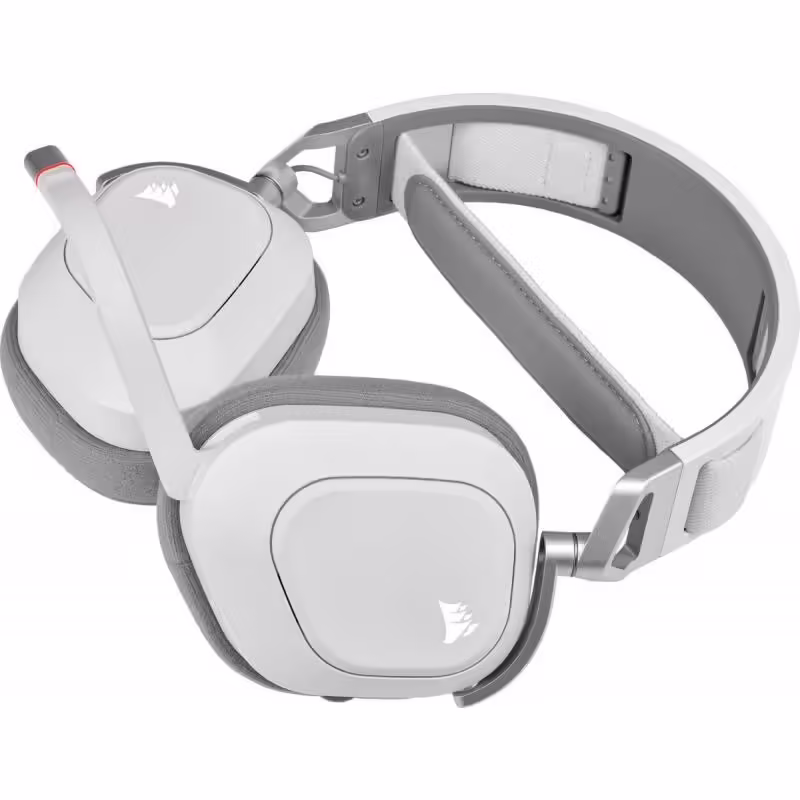 Casti cu microfon Corsair HS80 WIRELESS Surround 7.1, Multi-platform Gaming, 20Hz-40KHz, 32ohm, 116db, driver 50mm, autonomie baterie de pana la 20 de ore, alb