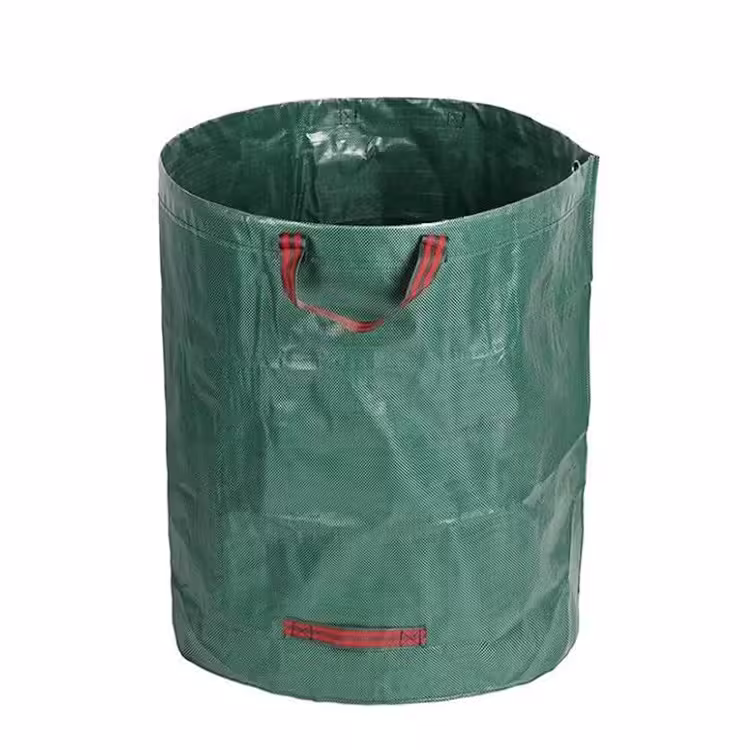 Sac de Colectare a Frunzelor, Cos Sac pentru Gradina, Sac de Depozitare a Frunzelor, 45 x 76 cm, 120 l, Verde