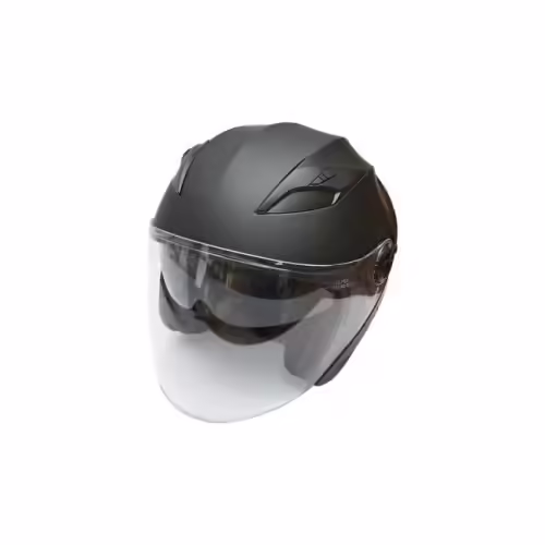 Casca moto tip jet neagra cu viziera transparenta si ochelari de soare, marimea L, model Urban