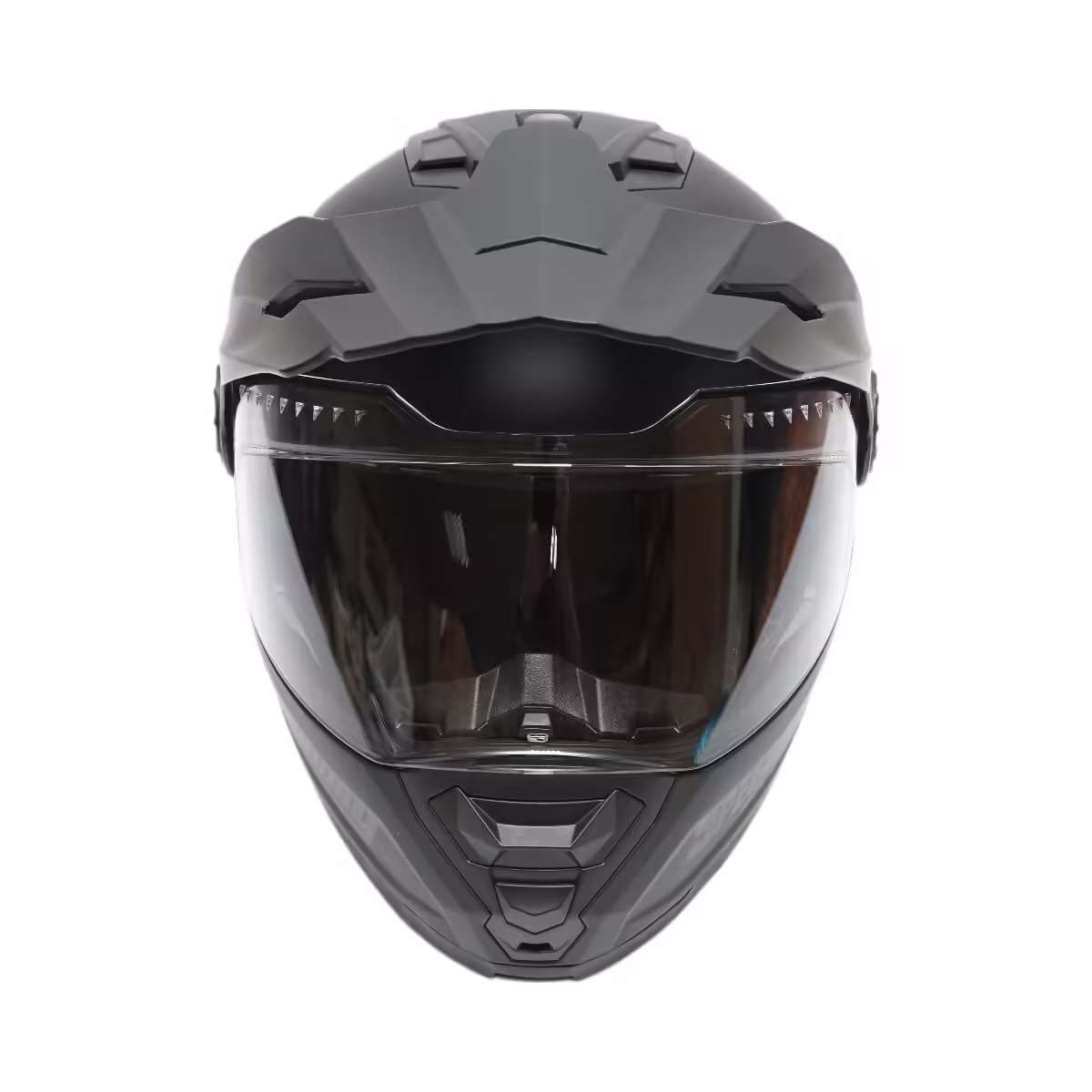 Casca motocross integrala negru mat cu viziera transparenta si ochelari de soare, marimea L, model LION