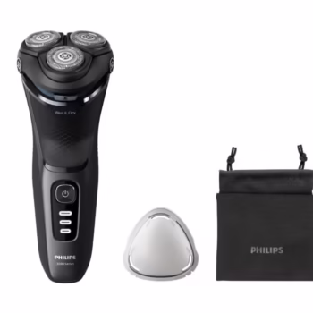 Aparat de ras PHILIPS Shaver Seria 3000 S3244/12, barbierit umed şi uscat, fara fir, capete 5D pivotante si flexibile, lame autoascutire, 60 min, sistem de barbierire anticoroziune, capac de protectie, Negru