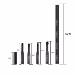 Set Pensule de Machiaj 4in1, Flippy, pentru Fard, Sprancene si Buze, 16 cm, din Plastic, Negru
