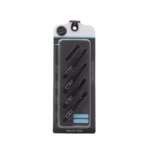 Set Pensule de Machiaj 4in1, Flippy, pentru Fard, Sprancene si Buze, 16 cm, din Plastic, Negru