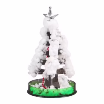 Brad Copac de Hartie Infloritor pe Apa, Flippy, Jucarie Brad Magic Infloritor de Craciun, Crestere Lenta in 8-24 h, Decoratiune de Craciun, 16.5 x 9.5 x 9.5 cm, Alb