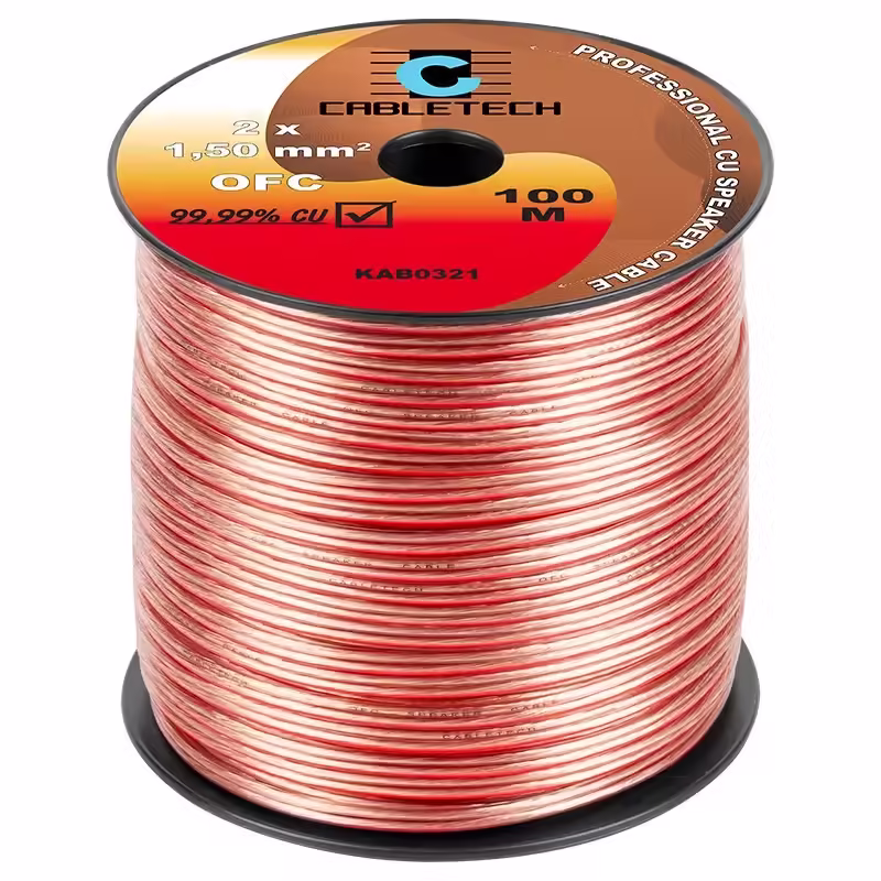 Cablu difuzor cupru OFC 2×1.5mm2 transparent CABLETECH KAB0321 pret/1metru