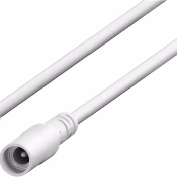 Cablu prelungitor DC 5.5/2.1 mufa – DC 5.5/2.1 soclu 5m 5A 2×0.5mm2 cupru drept alb Goobay 76676