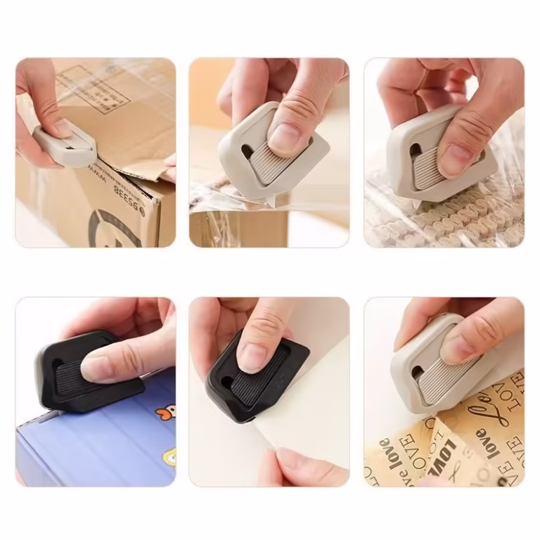 Cutter Portabil, Flippy, din ABS, Magnetic, Lama Ceramica, Autoretractabila, Universal, Negru