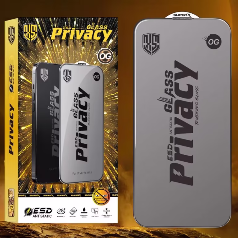 Folie de Protectie pentru Realme 11x, Flippy, Sticla Securizata ESD Antistatica, Super-X Privacy OG, Margini Negre, 0.30 mm, Transparent Inchis