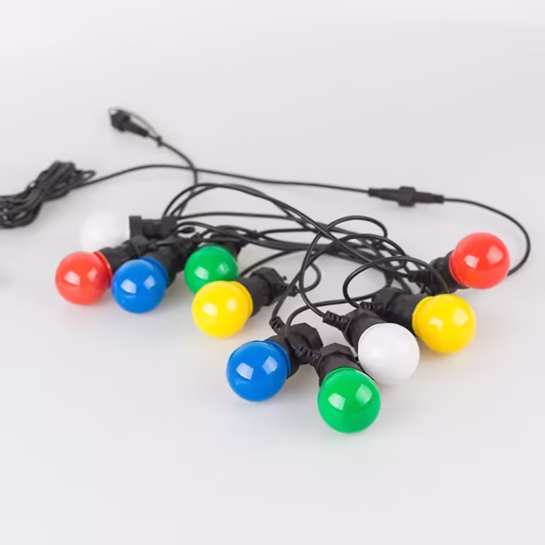 Ghirlanda Luminoasa, Flippy, fara Transformator, 10 m, 20 LED-uri Model Bulb, Interconectabila, IP65, Multicolor