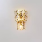 Lampa de Perete in Interior, Flippy, Lampa de Lux pentru Decor de Interior, Corp de Iluminat Tip aplica, din Inox Auriu si...