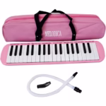 Muzicuta Melodica 32 Clape, Flippy, din ABS, pentru Incepatori, 45 x 13 x 7 cm, Include Husa si Suflator, Roz