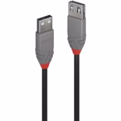 Cablu transfer date Lindy LY-36702, USB 2.0 Male tip A – USB 2.0 Female tip A, 1 m, Anthra Line