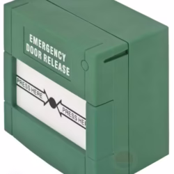 Buton aplicabil din plastic pentru iesire de urgenta; Material: plastic, culoare verde;