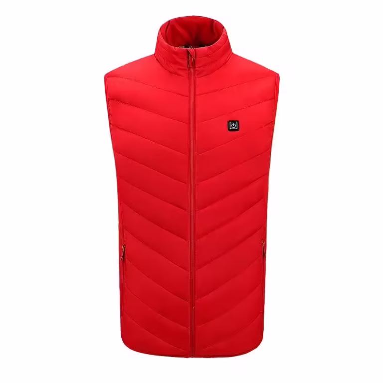 Vesta cu Incalzire, Flippy, Unisex, 2 Zone de Incalzire, Umplutura Bumbac, 3 Trepte de Temperatura, Incarcare USB, Rosu, 4...