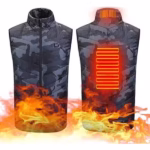 Vesta cu Incalzire, Flippy, Unisex, 2 Zone de Incalzire, Umplutura Bumbac, 3 Trepte de Temperatura, Incarcare USB, Albastr...