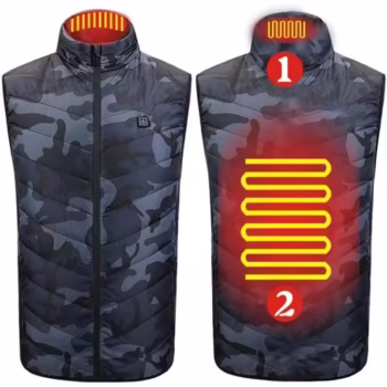 Vesta cu Incalzire, Flippy, Unisex, 2 Zone de Incalzire, Umplutura Bumbac, 3 Trepte de Temperatura, Incarcare USB, Albastr...