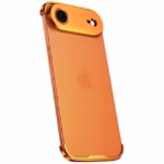 Carcasa de Telefon, Flippy, Compatibila Apple iPhone 17 Air, Fara Rama, doar Colturi si Camera, din Metal, Grosime 0.1 mm, Portocaliu