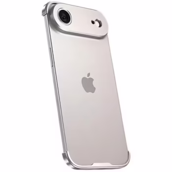 Carcasa de Telefon, Flippy, Compatibila Apple iPhone 17 Air, Fara Rama, doar Colturi si Camera, din Metal, Grosime 0.1 mm, Gri Titanium