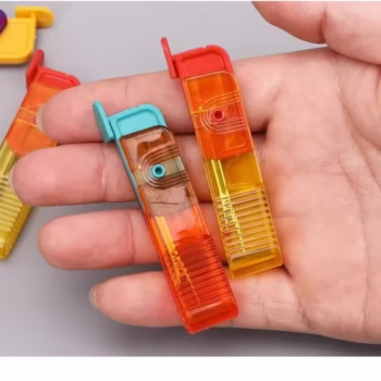 Dispozitiv pentru Descusut, Flippy, Taietor de Etichete, 1.7 x 7 cm, Pliabil, din Plastic, Albastru/Portocaliu